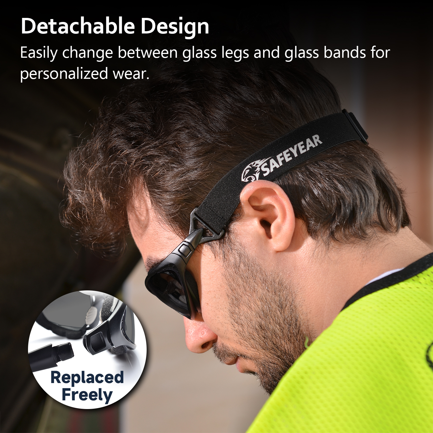 Black Lens Safety Sunglasses SG002 Black