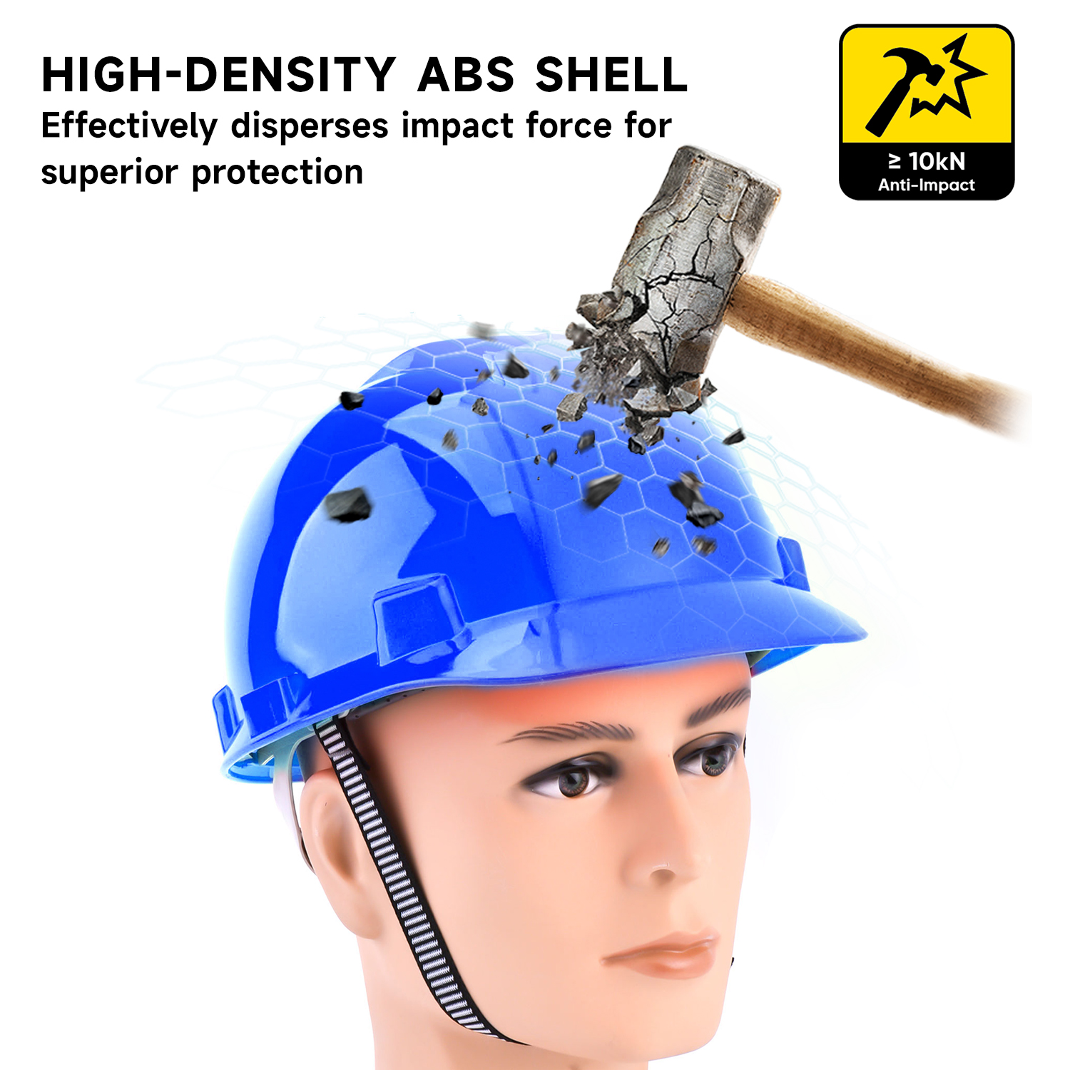 Blue Industrial Safety Helmets W-003
