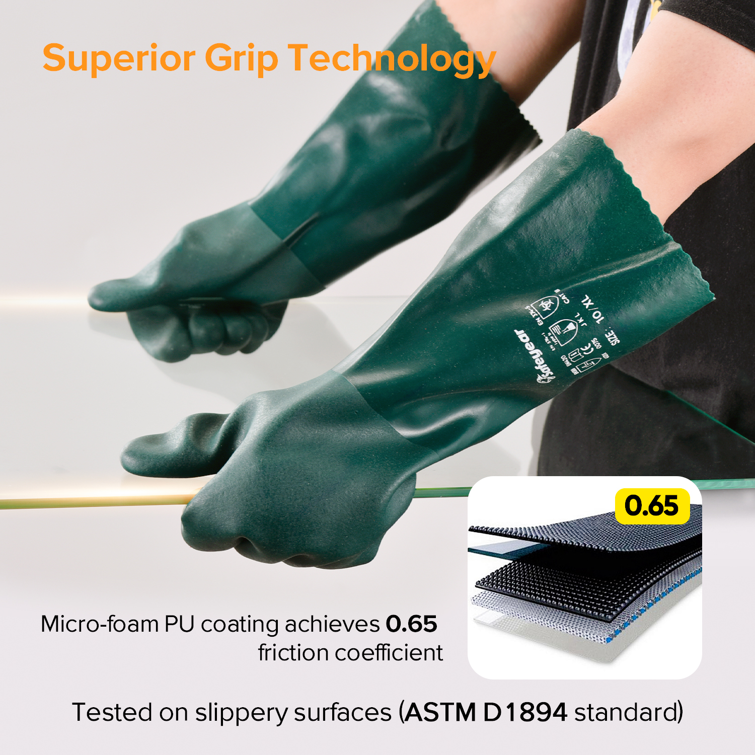 Chemical & Oil Resistant Work Gloves GSP0211 Green