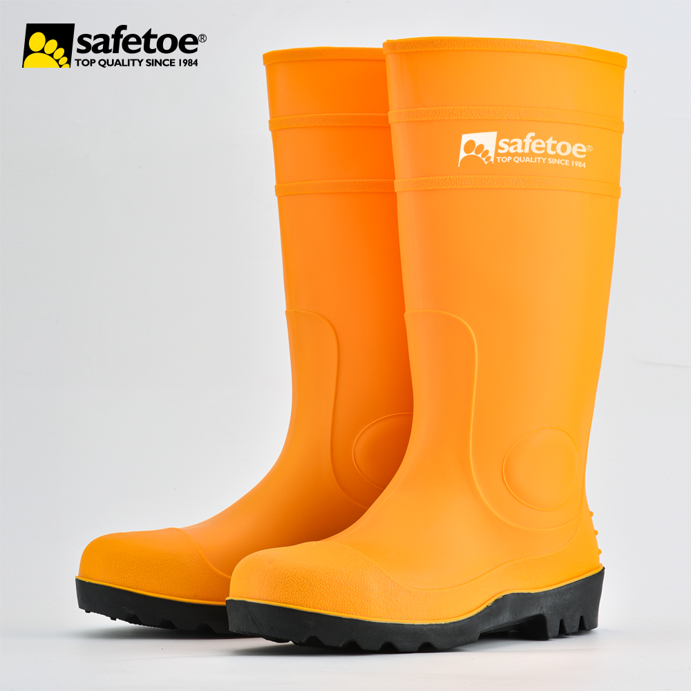 Heavy Duty Steel Toe Rain Boots W-6037 Yellow