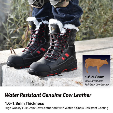 Winter Work Boots with Warm Lamb Fur H-9550