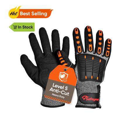 Factory Work Gloves Cut Resistant Mechanical Working Gloves TPR9004 Orange