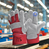  Leather Safety Gloves Working Mechanic Gloves Leather FL-1015 Red