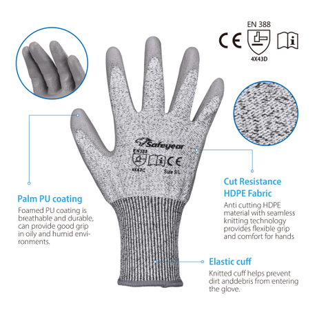 Cut Resistant Safety Work Gloves PD8045