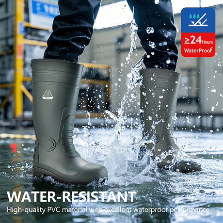 PVC Gum Rain Boots W-6038 Green