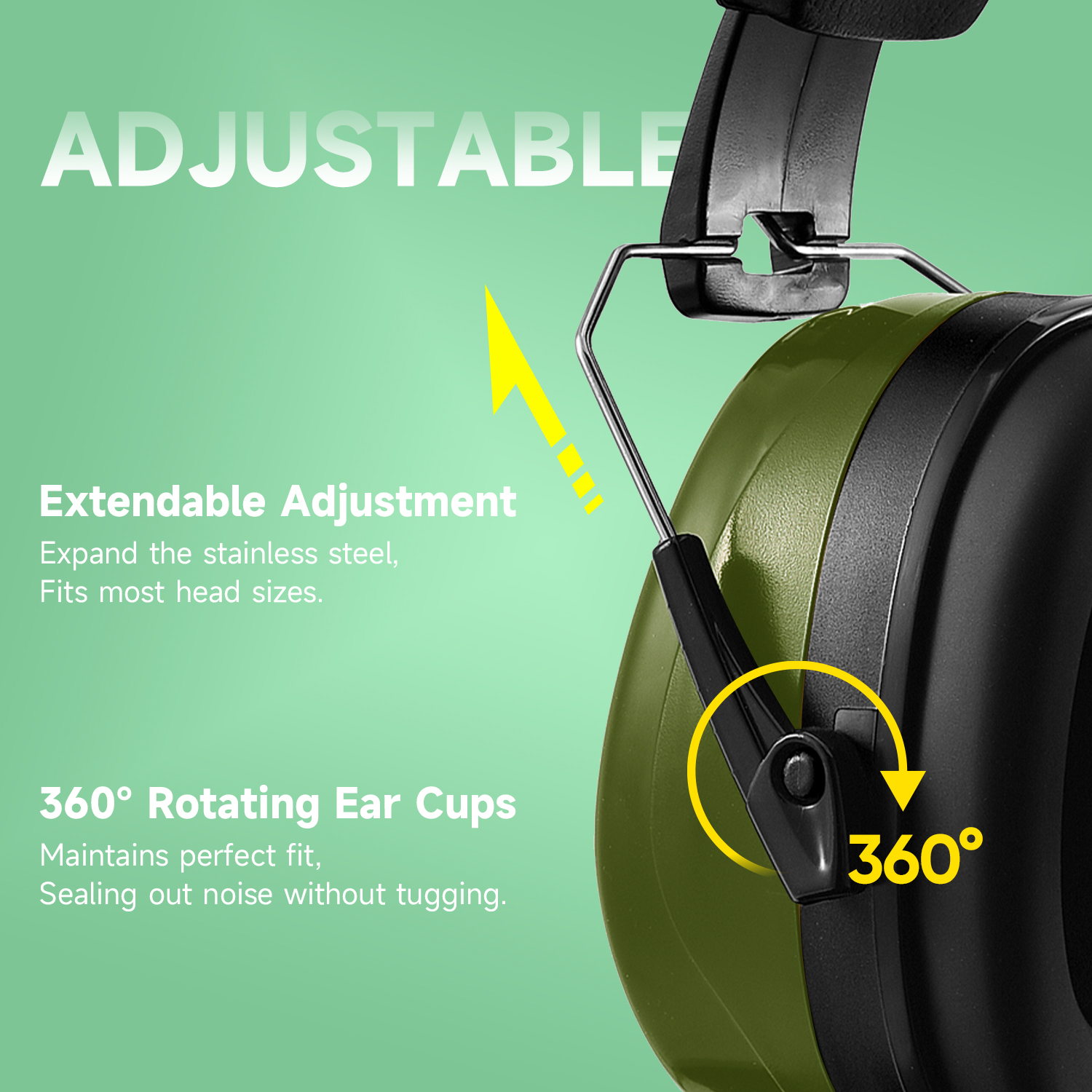 Ready Stock ABS Protective Ear Muffs EM-5002 Green