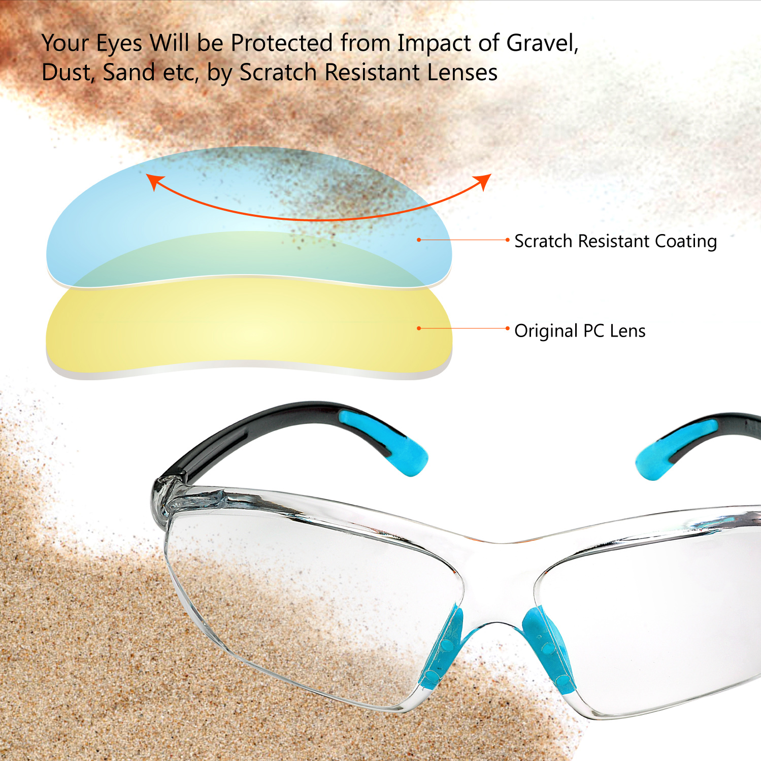 CE Approved Safety Glasses SG003 Blue