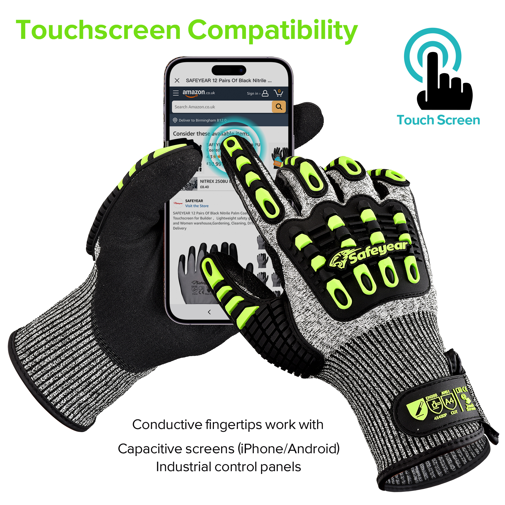 HDPE Cut Level Gloves Protective Work Gloves TPR9004 Green