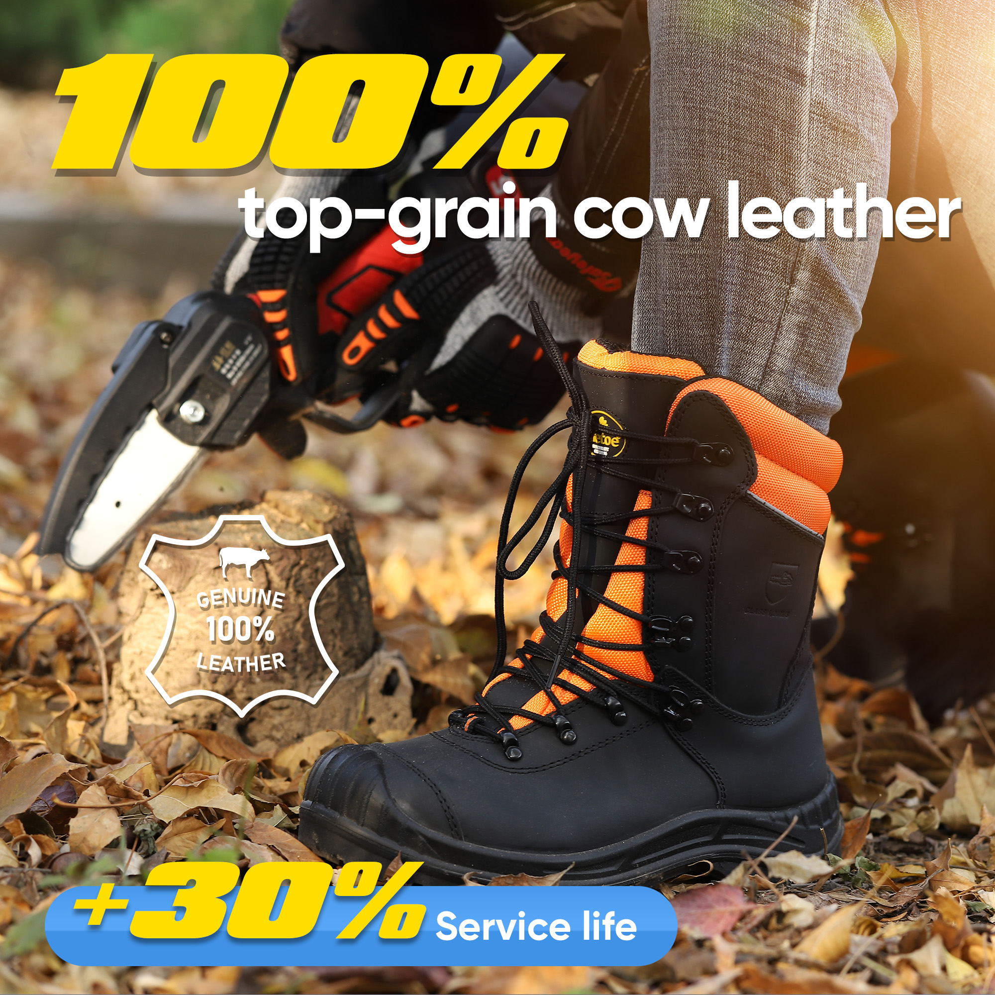 Lightweight Chainsaw Logger Safety Boots Lace to Toe LMZ9051088 