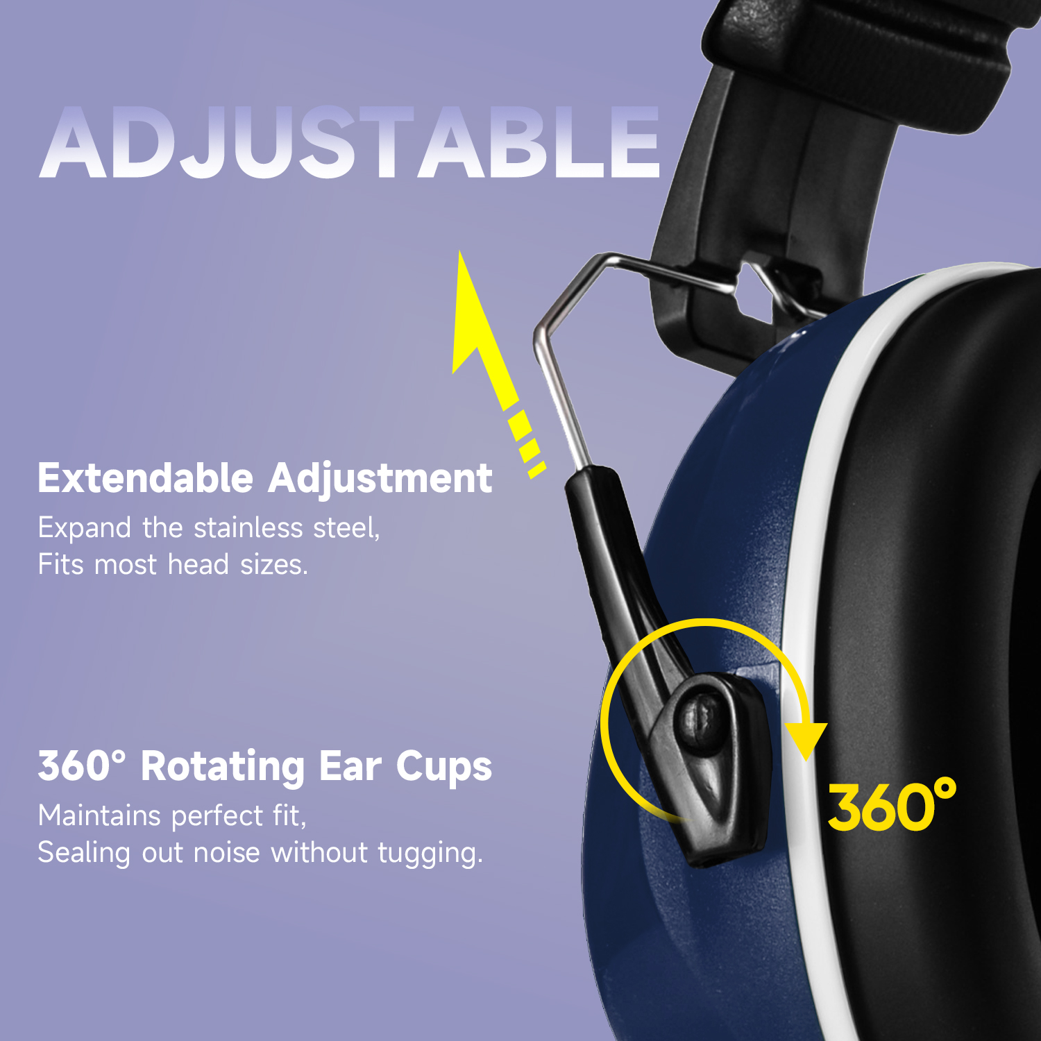 ABS Hearing Protection Ear Muffs Protective Ear Muffs Ready Stock FM-1B Blue