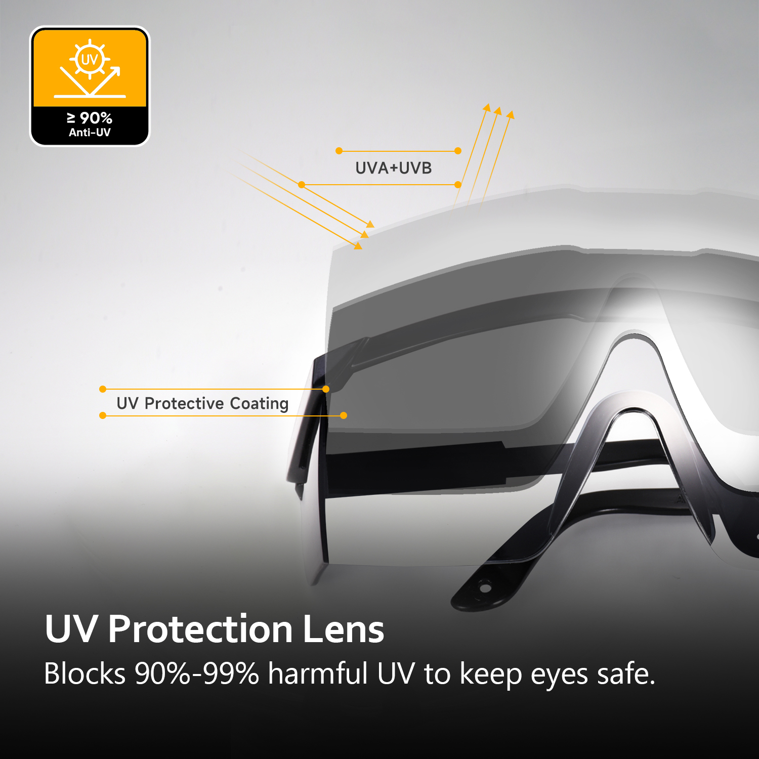  Dark PC Safety Glasses KS102 Black