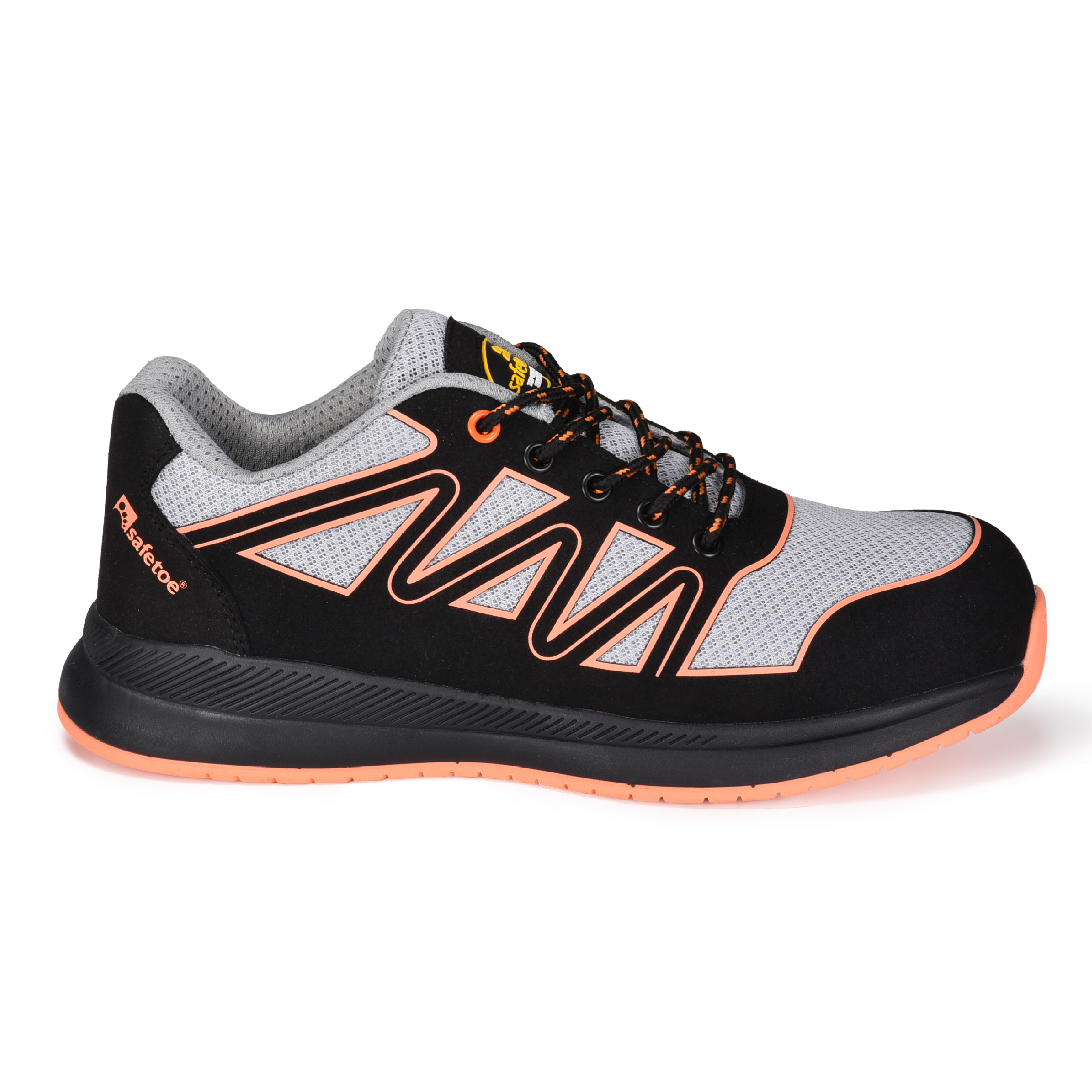 Light Weight & Breathable Nylon Fabric Safety Shoes L-7537 Orange