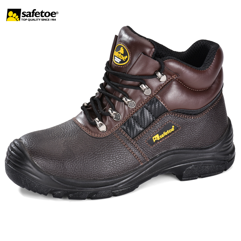 Brown Leather Safety Shoes M-8027