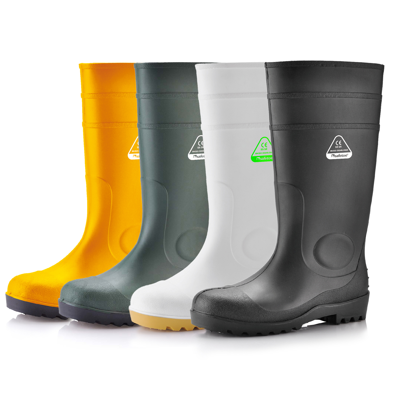 S5 Safety Wellington Boots With Steel – Waterproof PVC Boots W-6037 Yellow AquaPioneer