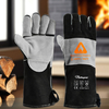 Heat Resistant Gloves For Welding Gloves Leather Cowhide FL-1023 Black & Grey