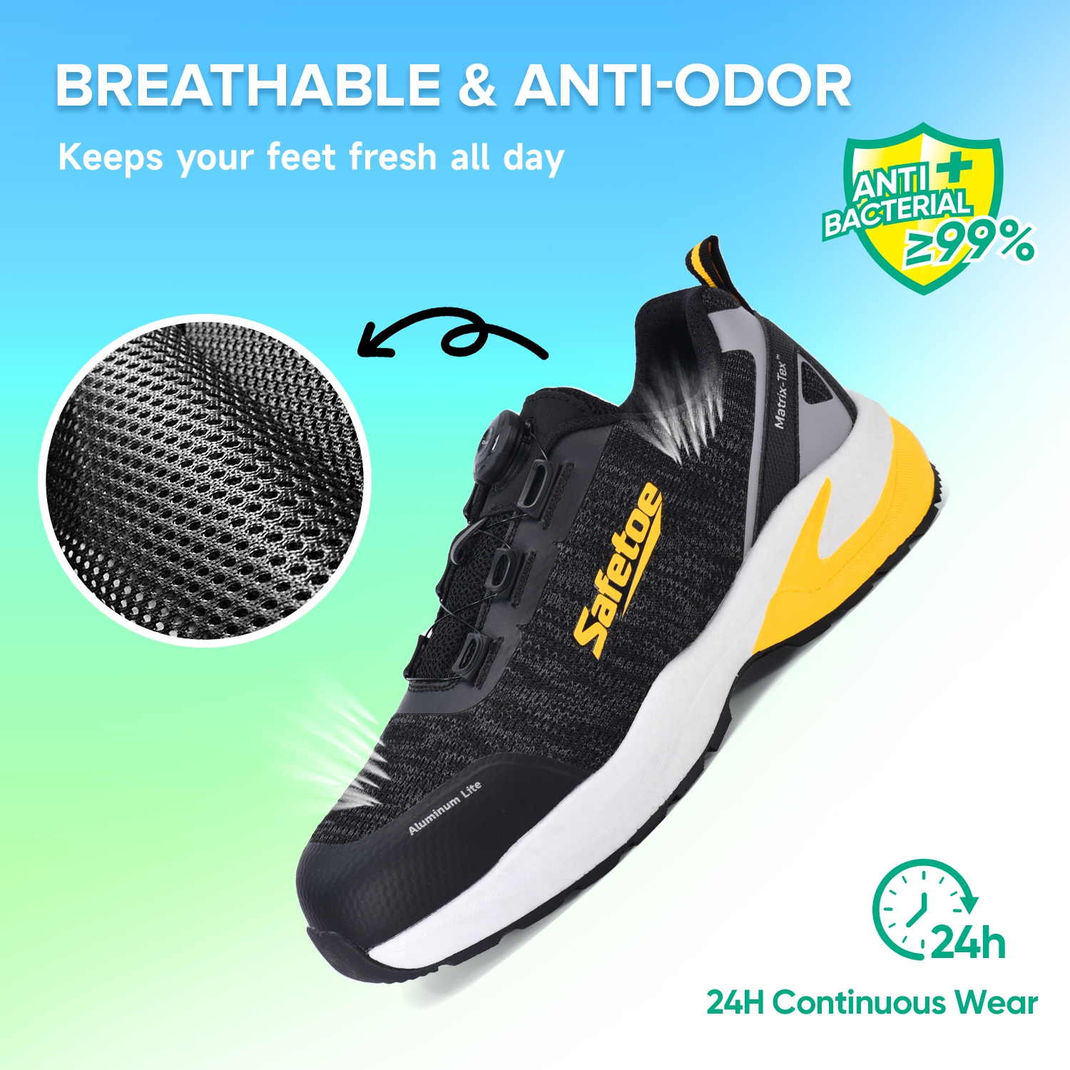 Aluminum Toe Summer Working Safety Shoes Anti-Slip for Logistics Workers L-7609 Yellow