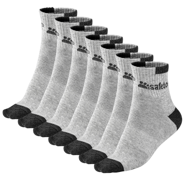 Safetoe 100% Cotton Antibacterial Work Socks – 7 Pairs
