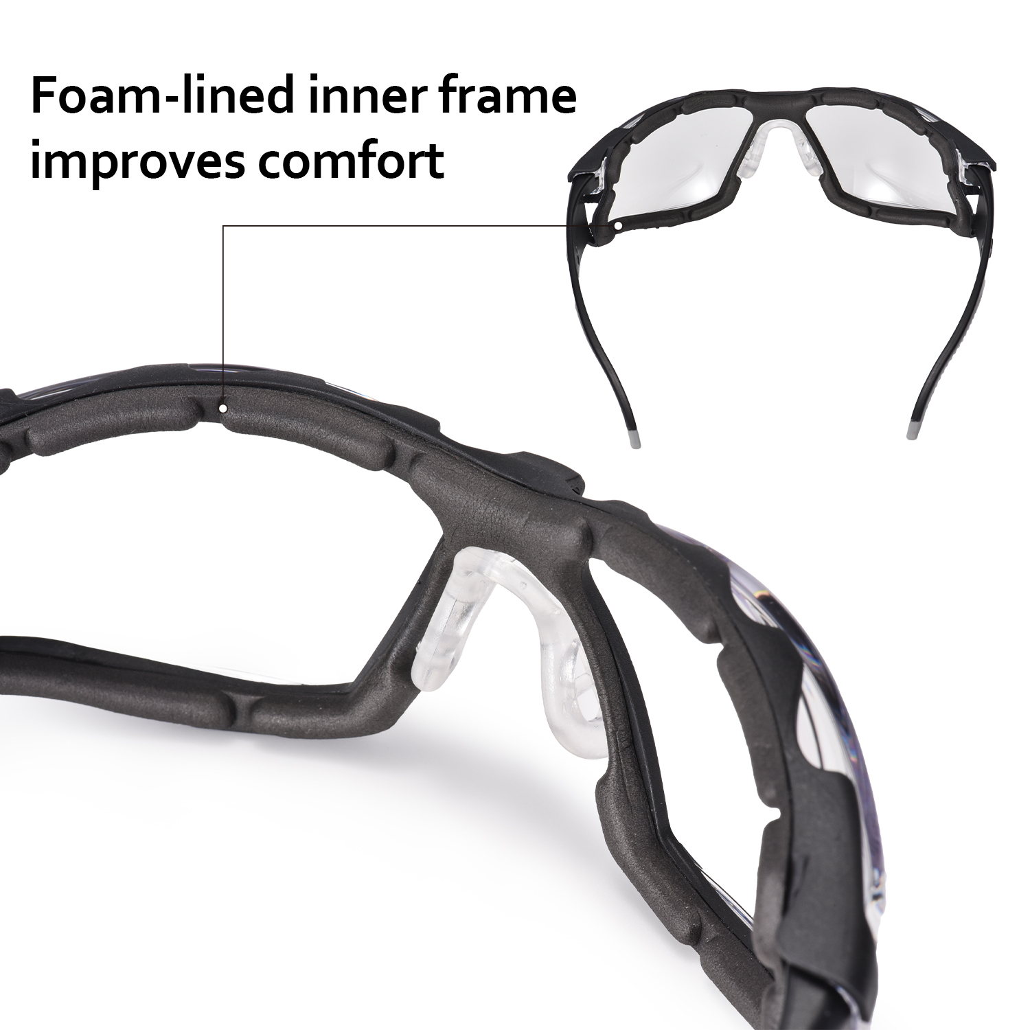 Foam-Lined Anti-Fog Safety Glasses for Dusty Worksites | ANSI Z87.1 & EN166 SG037 Grey