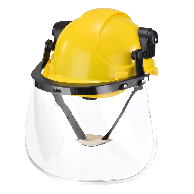 Vented Safety Helmet with Face Shield Visor