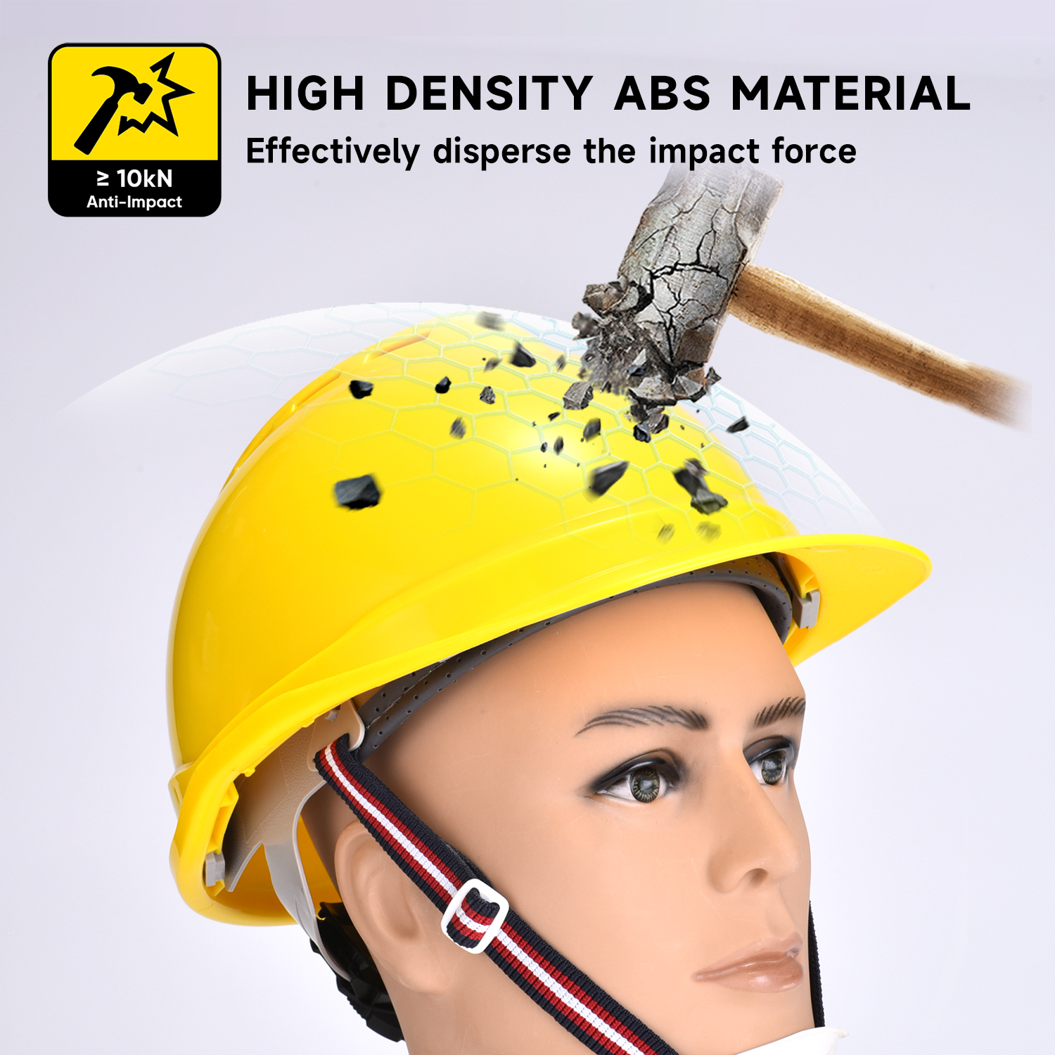 Yellow Industrial Safety Helmet W-002