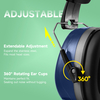 Foldable ABS Hearing Protective Ear Muffs EM-5002B Dark Blue