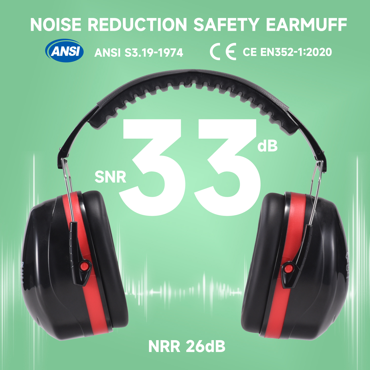 Ready Stock ABS Protective Ear Muffs EM-5002 Red