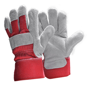 Cow Leather Safety Work Gloves FL-1015 Red