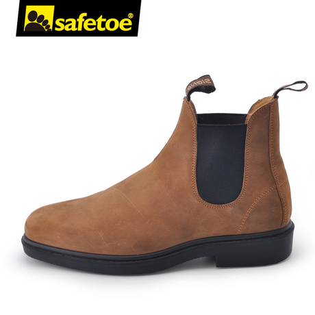 Brown Slip On Safety Boots M-8316