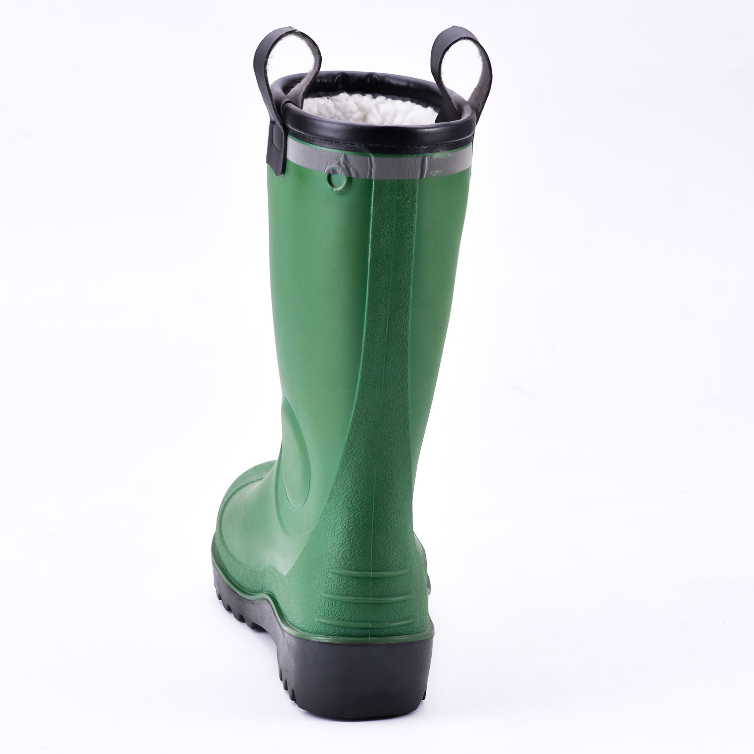 Fur Lining Rain Boots W-6037 Green Low