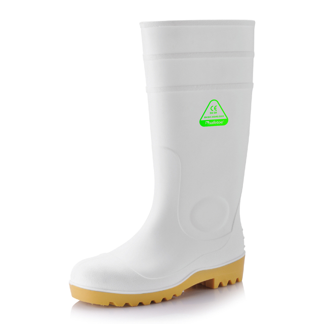 PVC Wellington Rain Boots W-6037 White