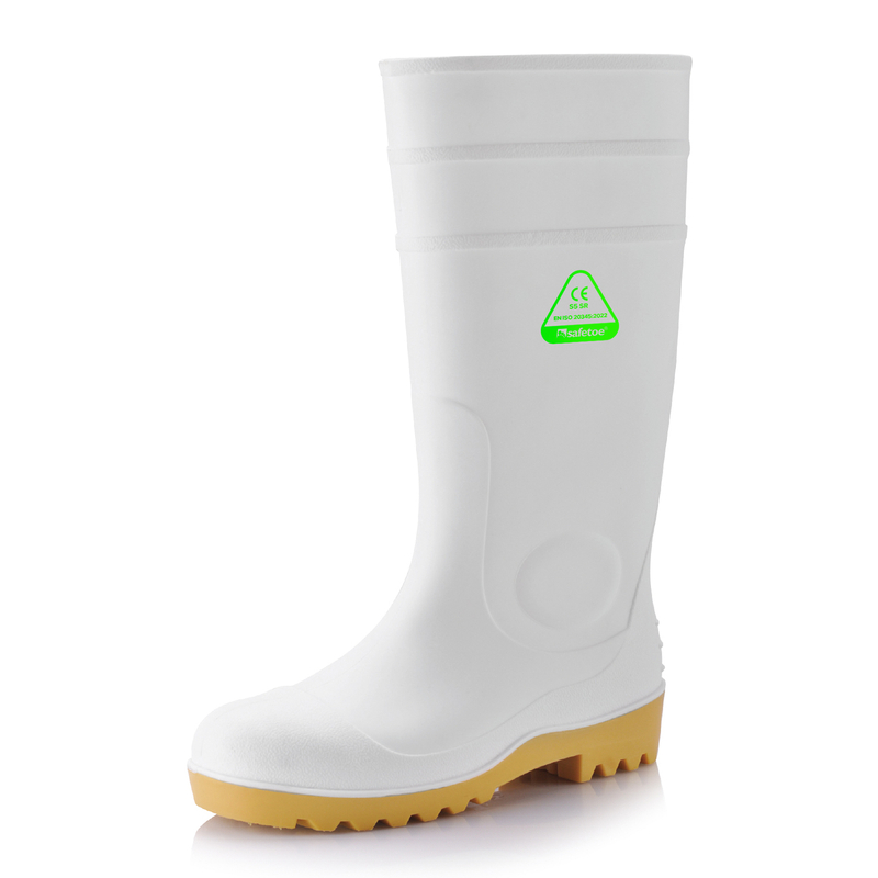 PVC Wellington Rain Boots W-6037 White