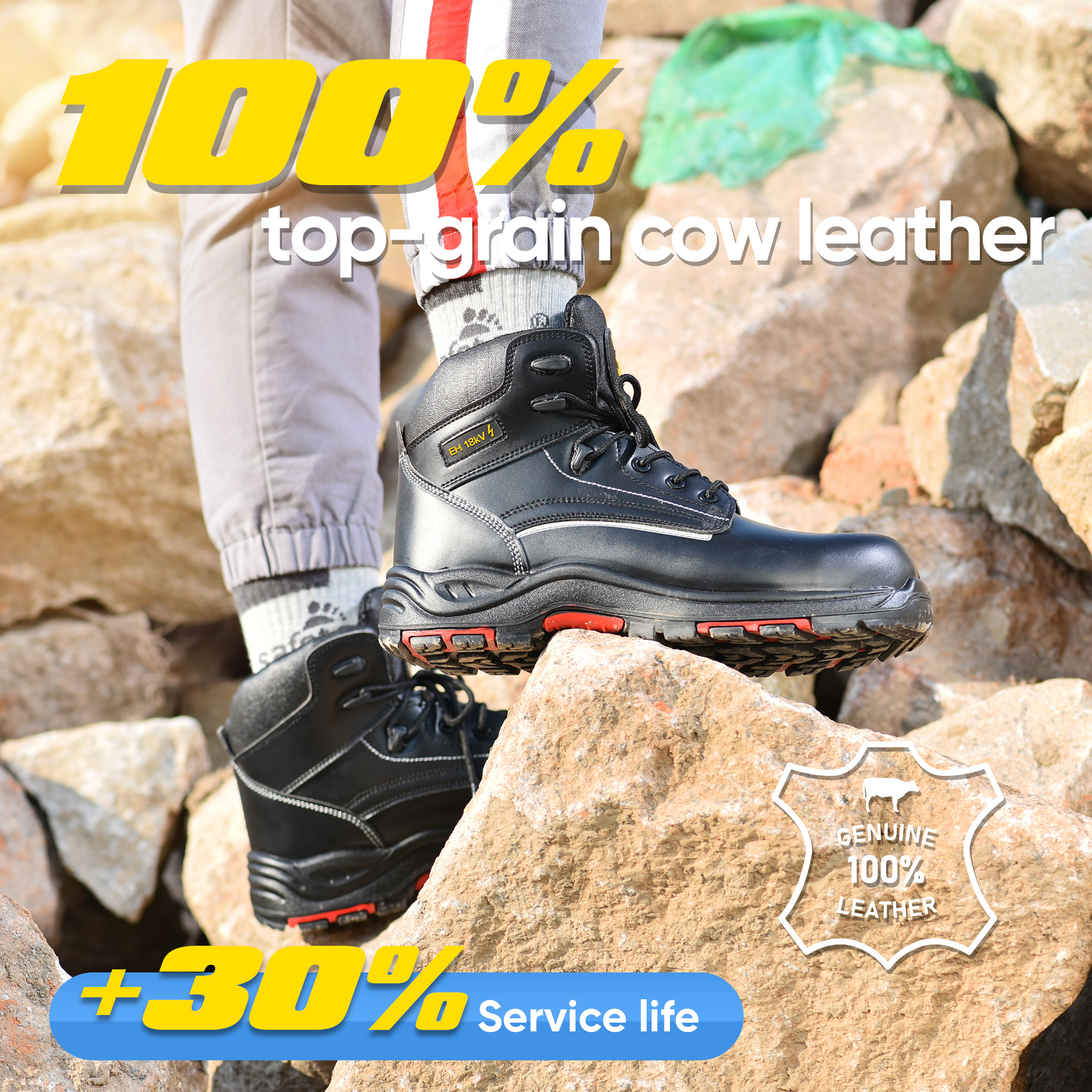 Electrical Hazard Insulation Rubber Eh Rated Safety Work Boots 