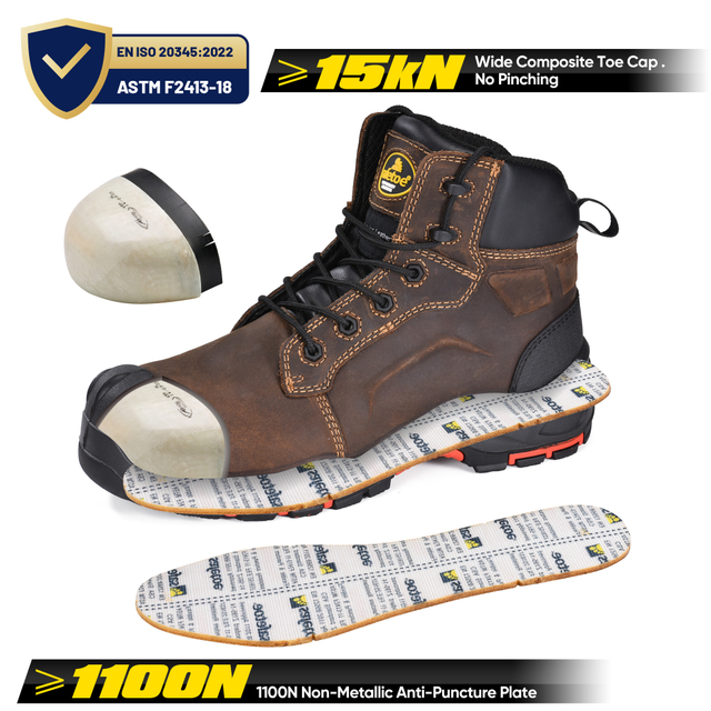 Metal-Free Oil & Gas Safety Work Boots – Slip-Resistant & Certified Protection M-8552