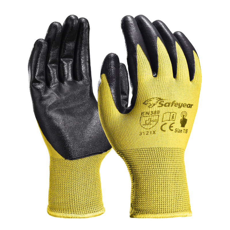 Nitrile Coated Safety Work Gloves N1552 Yellow