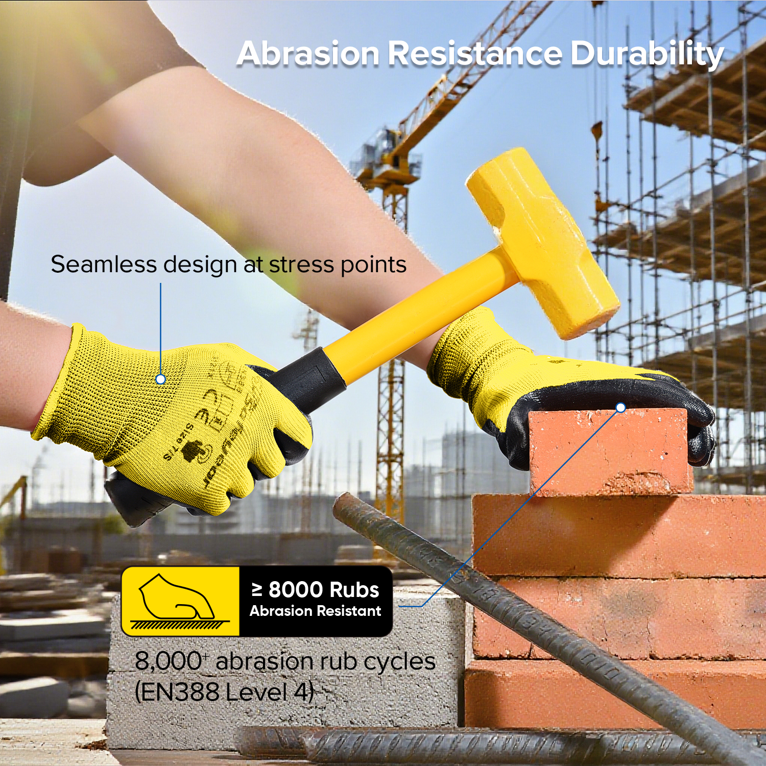 Nitrile Coated Safety Work Gloves N1552 Yellow