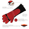  Leather Gloves Heat Resistant Welding Gloves FL-1023 Black & Red