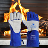 Arc Flash Protective Gloves Welding Gloves Leather Cowhide FL-1023 Blue & Grey