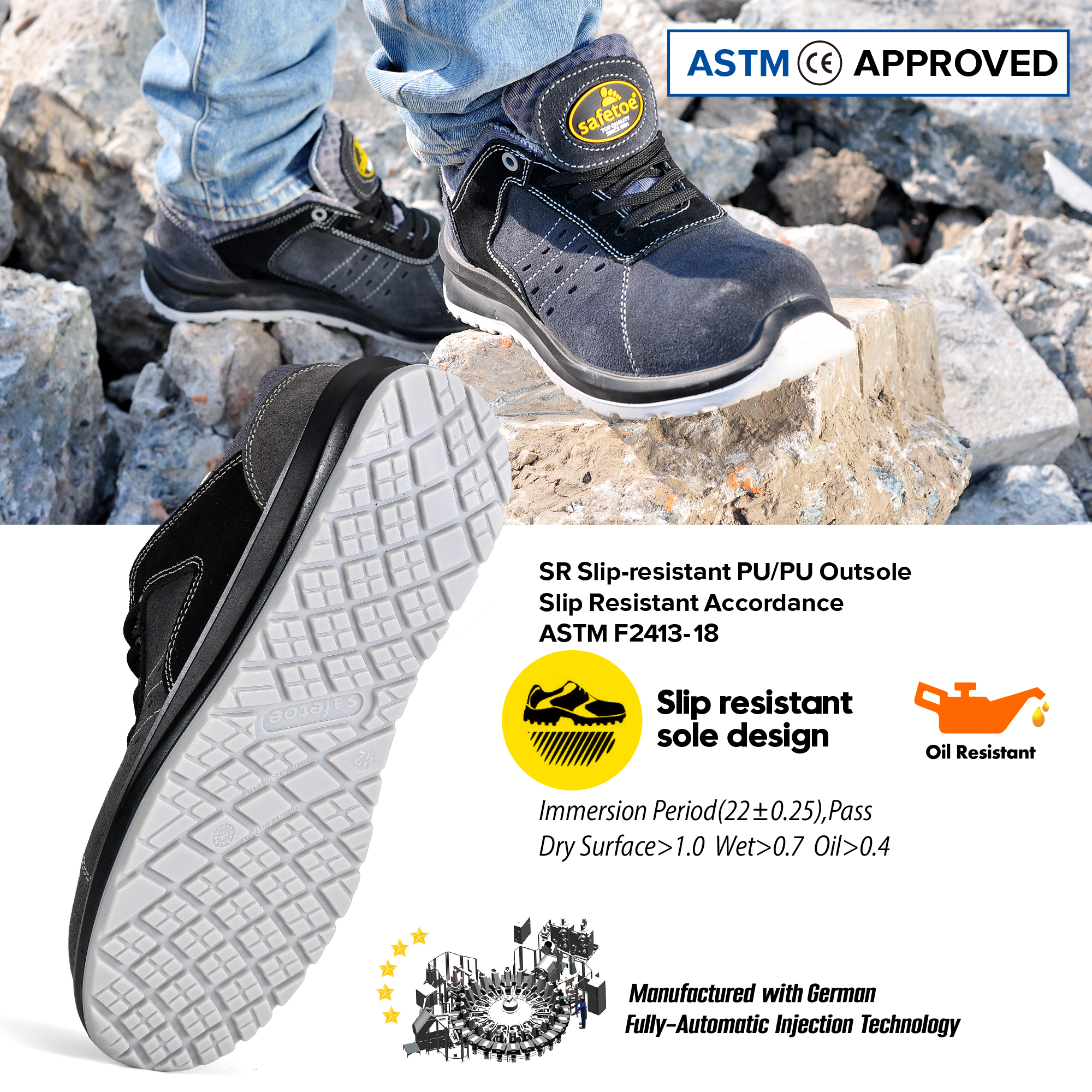 Construction Ultra Lightweight Wide Fit Trainers Safety Work Shoes L-7331