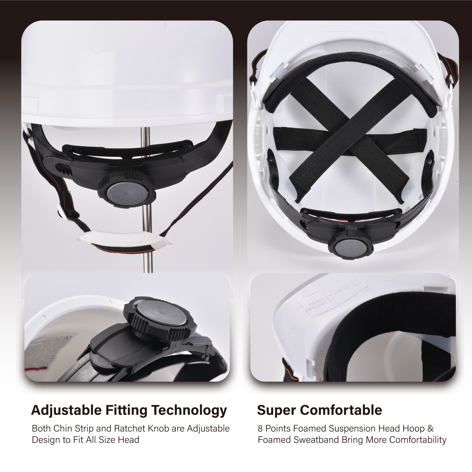 Construction Hard Hat Helmets W-018 White