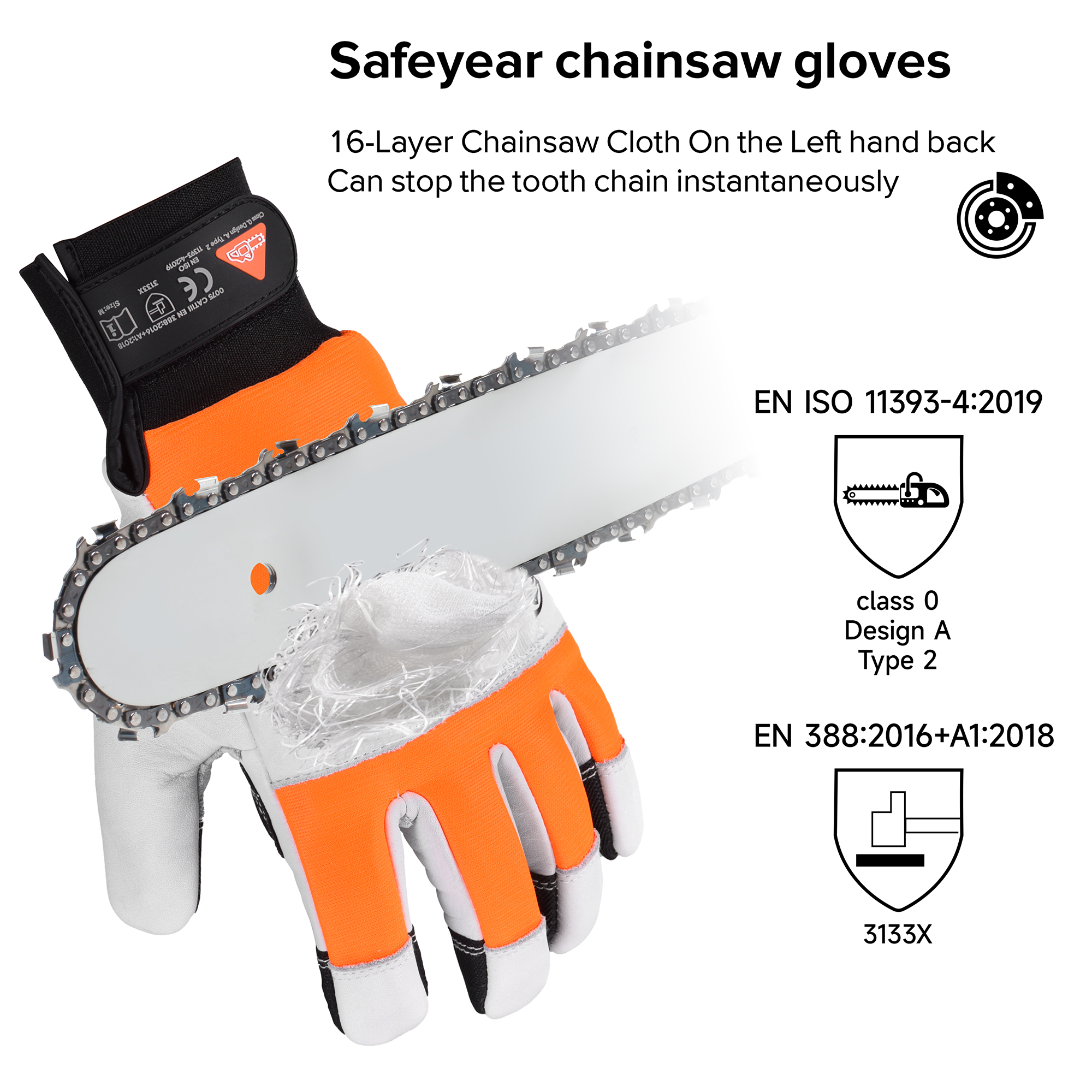 Forestry Chainsaw Gloves for Professional Logging | EN 11393