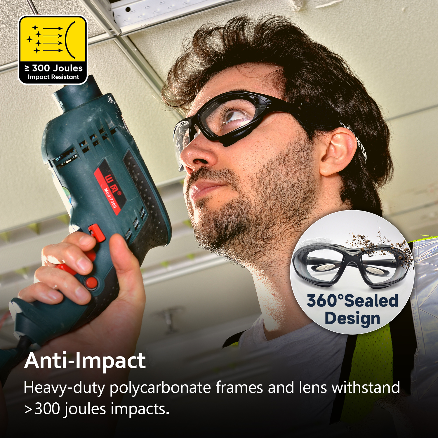 Anti-Fog Safety Glasses Ultra-Comfort with Cushioned Inner Foam | ANSI Z87.1 & EN166 SG002