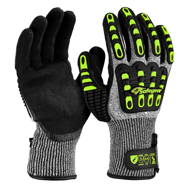 HDPE Cut Level Gloves Protective Work Gloves TPR9004 Green