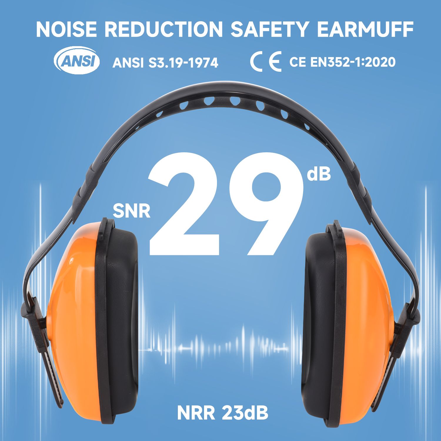 Hearing Protective Ear Muffs EM-5003 Orange