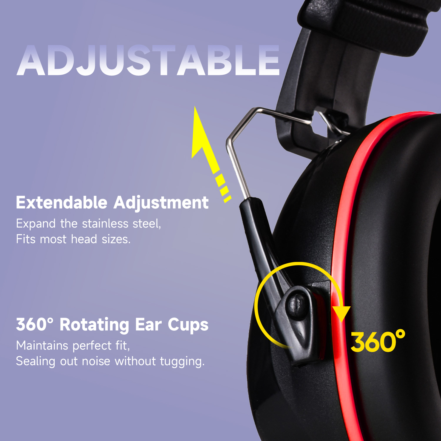 ABS Hearing Protection Ear Muffs Protective Ear Muffs Ready Stock FM-1B Red