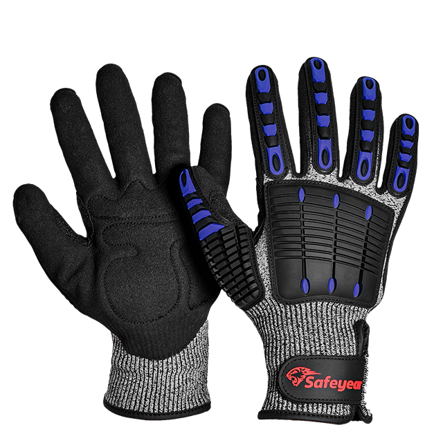 Cut Resistant Mechanic Work Gloves TPR9004 Blue