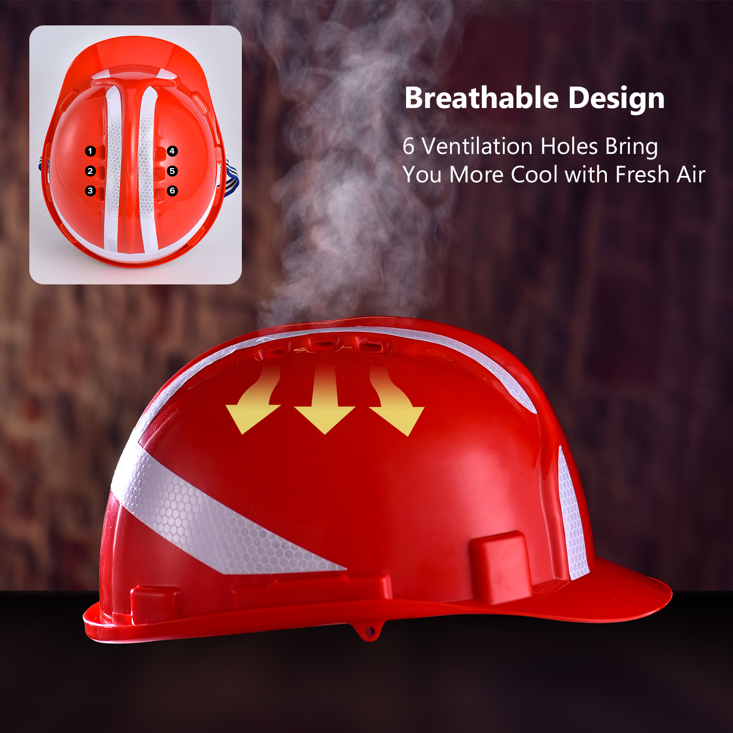 Red Safety Helmet for Construction W-036