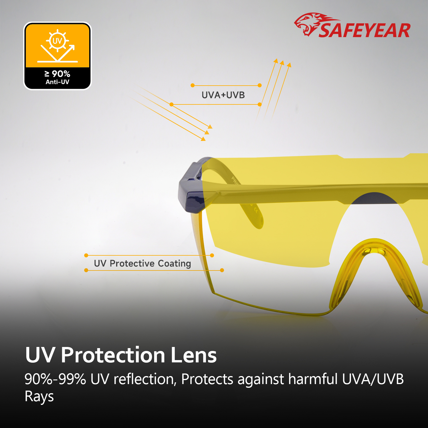 Laser Protection PC Safety Glasses KS102 Yellow