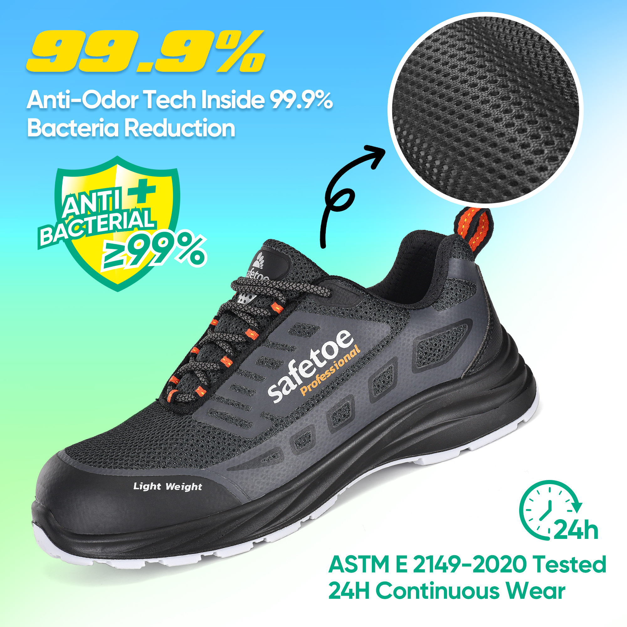Breathable Work Shoe Wide Safety Shoes Builders Warehouse L-7571