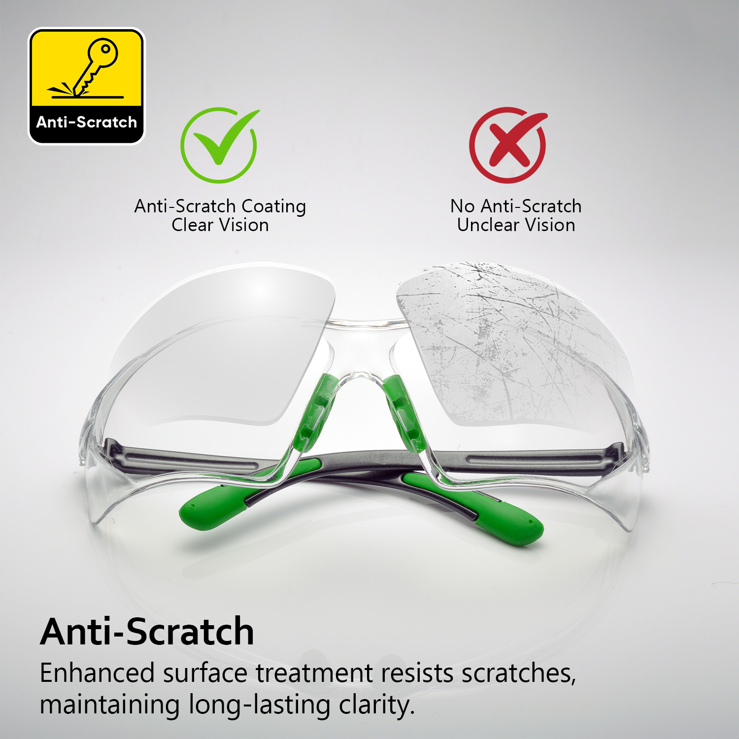 Ready Stock Anti-Fog Safety Glasses SG003GN