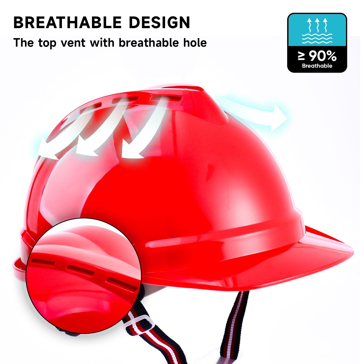 Red Construction Work Helmet W-002 
